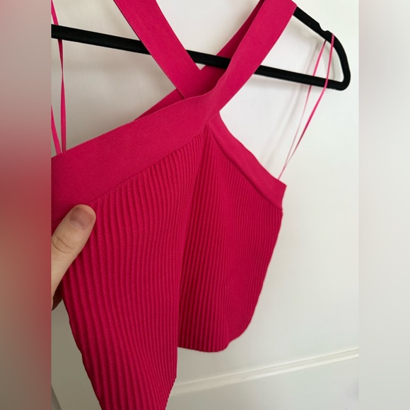 Dreamers by Debut Ribbed Cross-Strap Crop Top - Picture 5 of 7